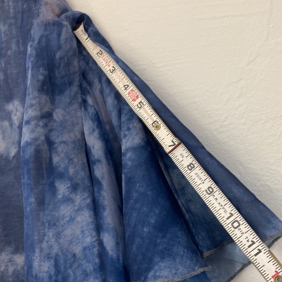 Patrizia Luca Milano Shirt Blue Watercolor Sheer Top Size L - Picture 8 of 17